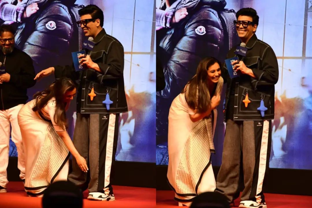 Rani Mukerji Playfully Falls On Karan Johar S Feet Video Goes