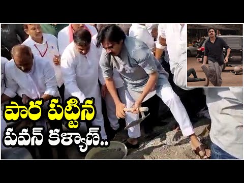  Pawan Kalyan Repairs Potholed Roads-TeluguStop.com