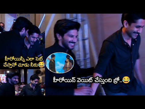  Dulquer Salmaan Crazy Fun With Naga Chaitanya😂-TeluguStop.com