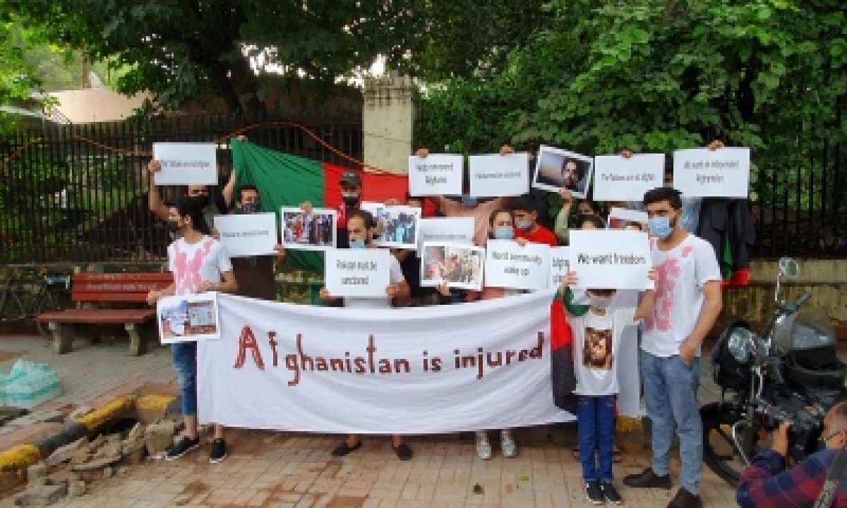  Afghan Nationals In Delhi Protest Against Pakistan-TeluguStop.com