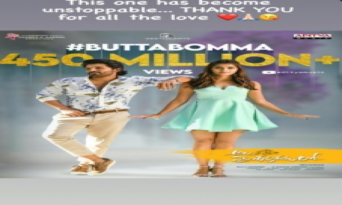  Allu Arjun, Pooja Hegde’s Song ‘botta Bomma’ Gets Over 450 Mil-TeluguStop.com