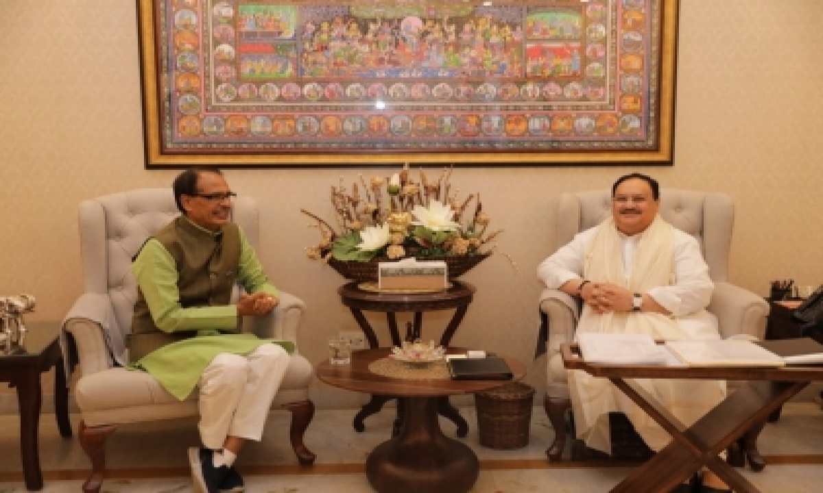  Chouhan Meets Nadda, Discusses Mp Governance And Politics-TeluguStop.com