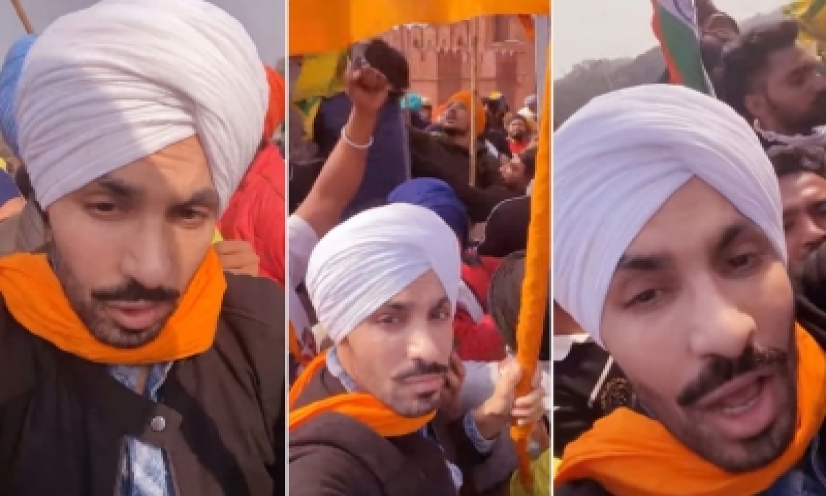  Punjabi Actor Summoned By Nia Posts Live Video From Red Fort Hoisting Pennant-TeluguStop.com