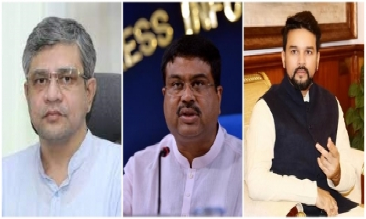  Vaishnaw, Pradhan, Anurag Thakur Big Gainers In Cabinet Revamp-TeluguStop.com