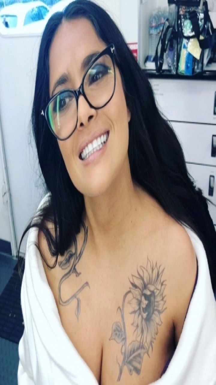 Does Salma Hayek have any tattoos on her chest  Quora
