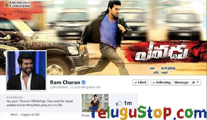  Ram Charan Hit 1 Million Mark-TeluguStop.com