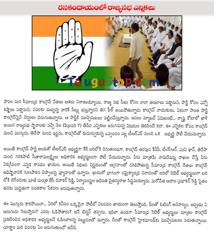 Rajya Sabha Polls Tension In Congress - 
