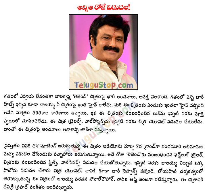 Legend Movie Audio Launch On March 7th - 