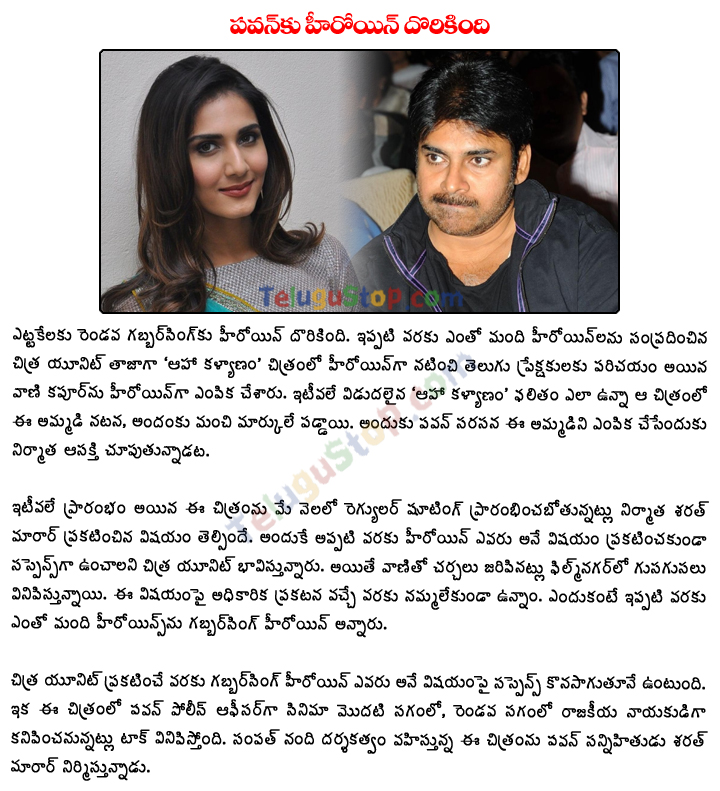 Vaani Kapoor Pairing With Pawan In Gabbar Singh 2 - 