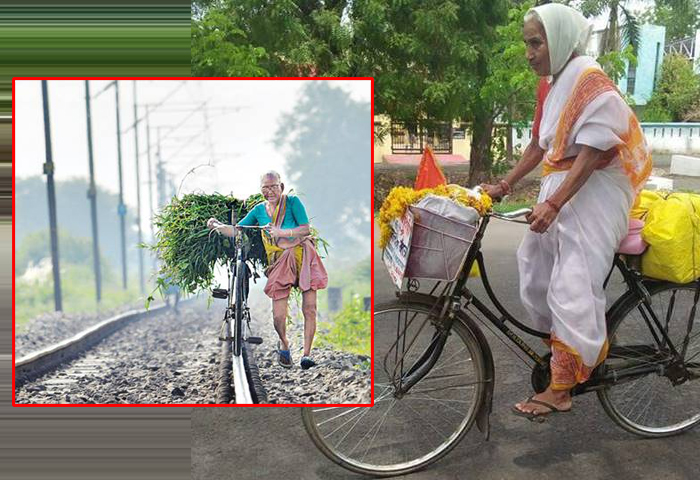  70 Years Old Woman Yalamandamma Cycling For 4 Km Daily1-TeluguStop.com