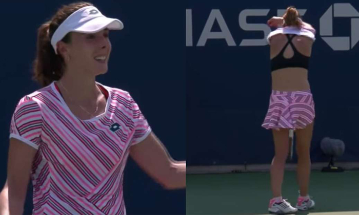  Alize Cornet Was Warning For Changing Her Top On Court-TeluguStop.com