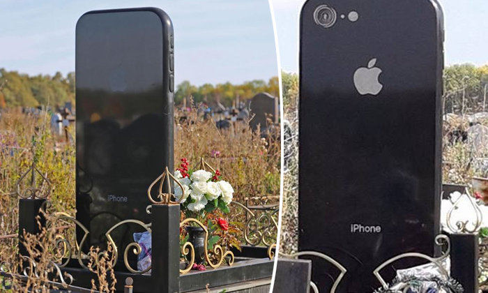  Russian Woman Gets Iphone Shaped Tombstone Thanks To Her Father-TeluguStop.com