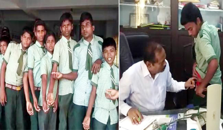  School Warden Beats Children At Nagarkurnool-TeluguStop.com