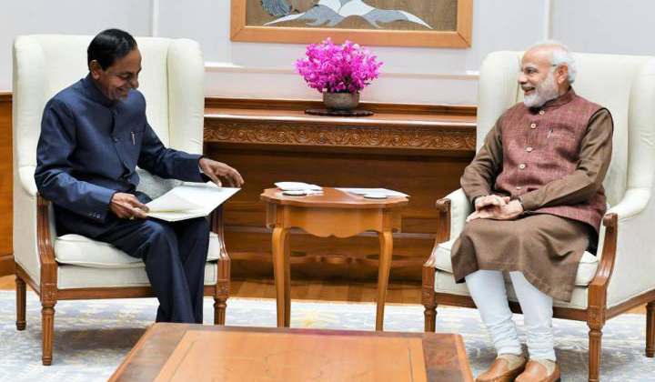  Telangana Cm Kcr Meets To Pm Narendra Modhi-TeluguStop.com