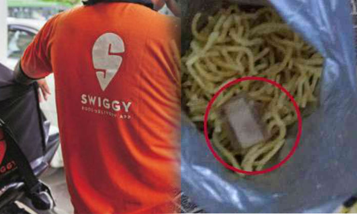  Swiggy Customer Finds Find Blood Stained Bandage In Take Out Noodles-TeluguStop.com