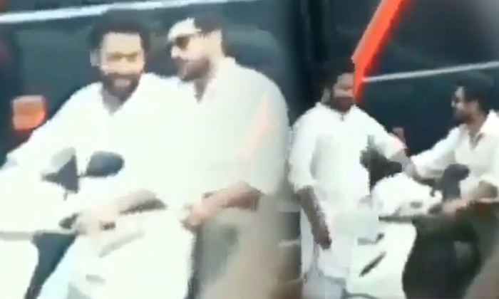  Ram Charan And Jr Ntr Bike Riding Video In Rrr Location-TeluguStop.com