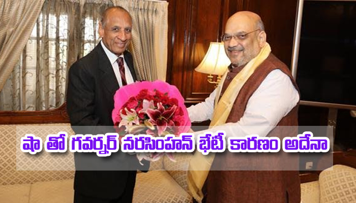  Governor Narasimhan Meets Amith Sha-TeluguStop.com