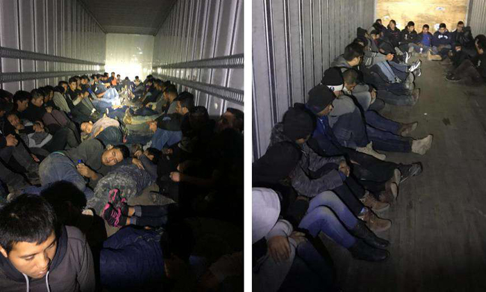  53 Illegal Immigrants Found Inside Sweltering Tractor Trailer In Texas Telugu N-TeluguStop.com