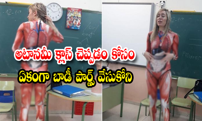  Teacher Wears Internal Organs Bodysuit To Teach Students-TeluguStop.com