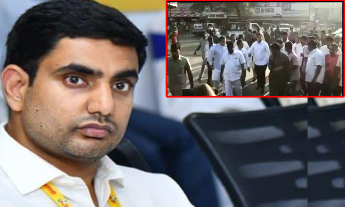  Tdp Leader Nara Lokesh Narrow Escape From Drone-TeluguStop.com