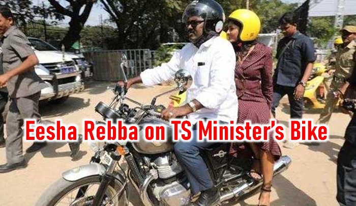  Eesha Rebba Caught Going On Ts Minister’s Bike!-TeluguStop.com