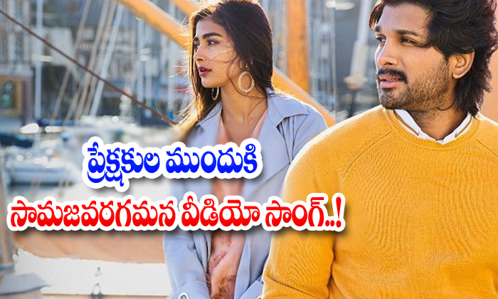  Allu Arjun Samajawaragama Ala Vaikuntapuramulo Pooja Hegde-TeluguStop.com