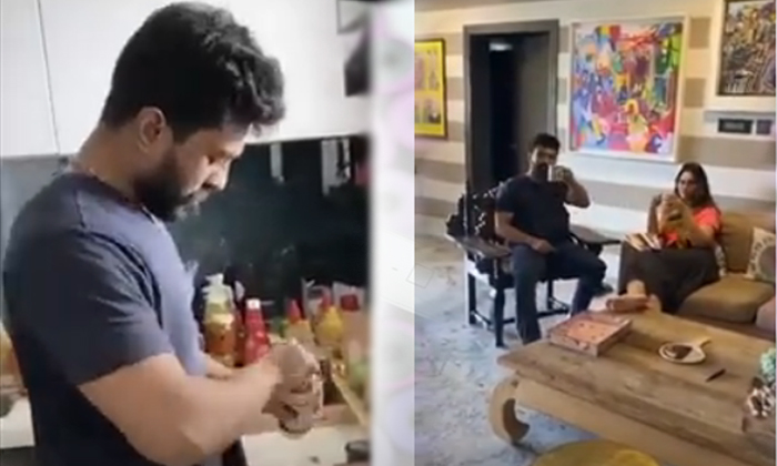  Ram Charan Give The Home Cleaning Challenge To Sharwanandh And Trivikram, Ram Ch-TeluguStop.com