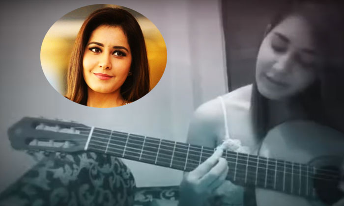  Rashi Khanna Play Guitar Video Viral In Social Media, Tollywood, Telugu Cinema,-TeluguStop.com