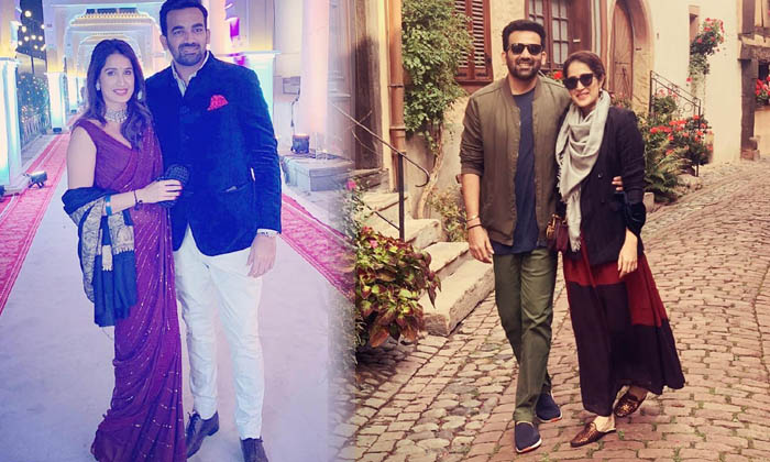 Zaheer Khan With Wife Beautiful Pictures -  Zaheer Khan With Wife Beautiful Pictures-telugu Actress Photos Zaheer Khan W High Resolution Photo