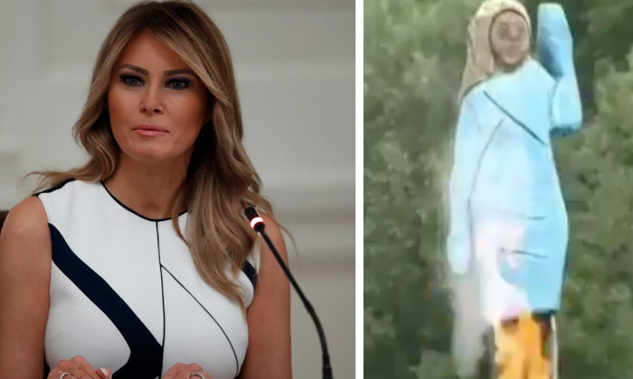  Melania Trump Statue Set On Fire In Slovenia, Melania Trump, Slovenia, Donald Tr-TeluguStop.com