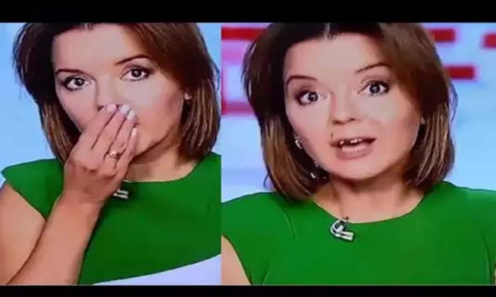  Tv News Anchor, Front Tooth, Live Broadcast, Video Viral, Anchor Tooth Fall-TeluguStop.com