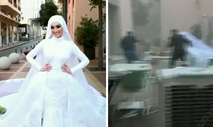  Bride Runs, Horror Of Beirut Blast, Lebanon Blast, Viral Video, Wedding Photosho-TeluguStop.com