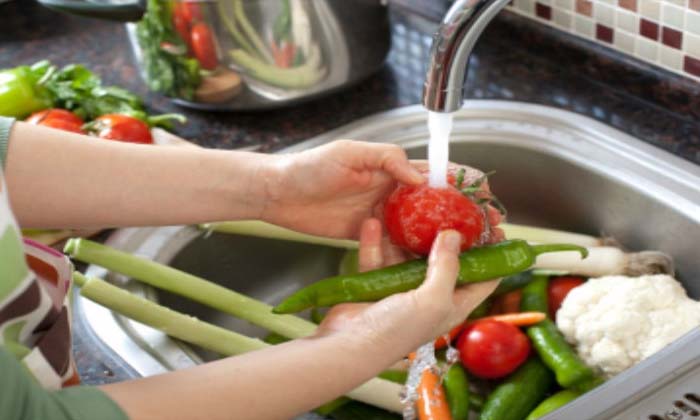  Sanitize Fruits Vegetables Sanitize, Fruits, Vegetables, Alchol, Salt, Hot Water-TeluguStop.com