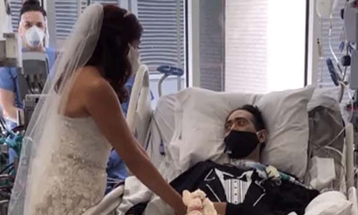  Texas Man Marries Fiancee In Covid Hospital, Covid-19, Fiancee, Love, Marriage,-TeluguStop.com