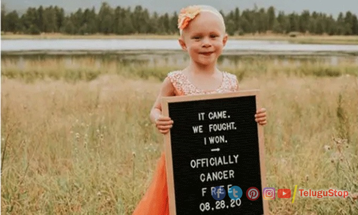  4 Year Old Girl Celebrates Being Cancer Free   4 Year Old Girl, Celebrates, Canc-TeluguStop.com