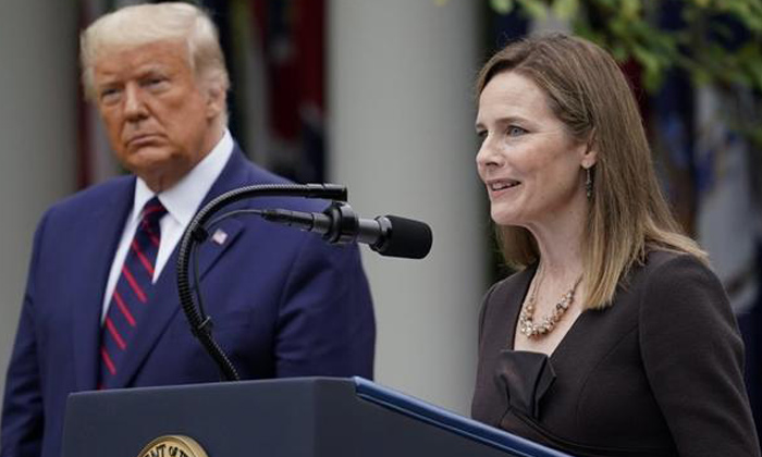  Trump Selects Amy Coney To Fill Vacant At Us Supreme Court .-TeluguStop.com