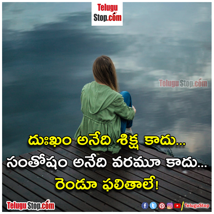 Happiness and sadness together quotes in telugu Inspirational Quote