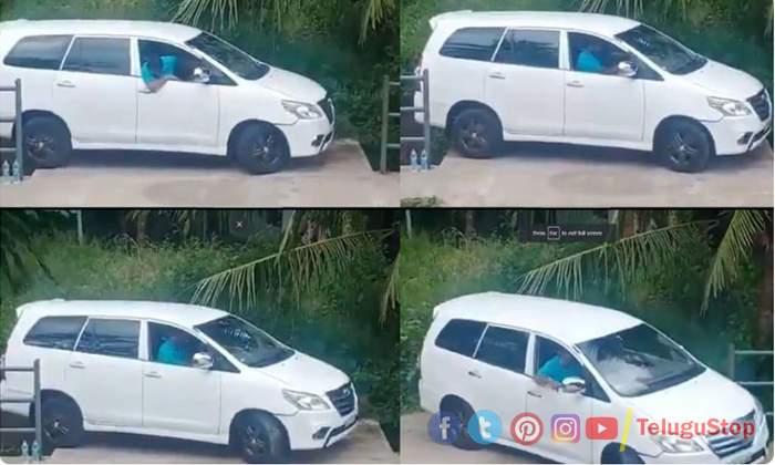  Man Reverses Car From A Narrow Parking Spot Video Goes Viral, Reversing Car, Car-TeluguStop.com