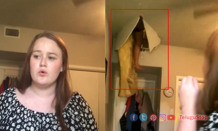  Woman Falls Through Ceiling Video Viral, Tiktok Video, Music Audition, San Milla-TeluguStop.com