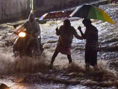  Man Washed Away In Flood Water, Man, Khammam, Father, Son, Floods, Heavy Rains-TeluguStop.com