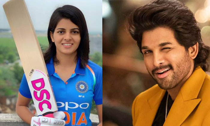  Allu Arjun Is My Favourite, Says Cricketer Priya Punia, Indian Cricket, Tollywoo-TeluguStop.com