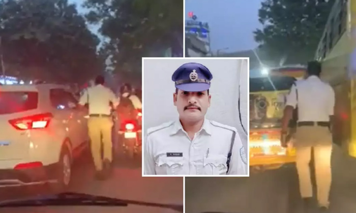  Hyderabad Traffic Constables Runs 2 Km To Clear Traffic For Ambulance, Ambulanc-TeluguStop.com