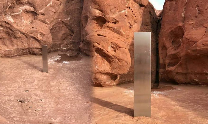  Invisible Metal Pillar Is It The Work Of Humans Or Aliens, Mysterious Metal Mono-TeluguStop.com