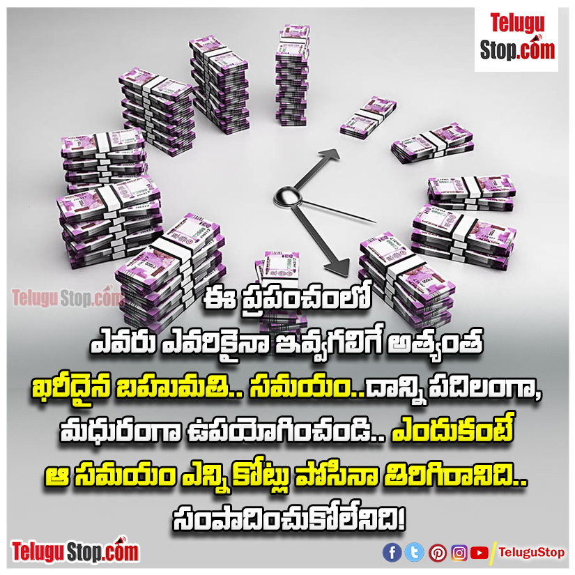 Time value quotes in telugu Inspirational Quote