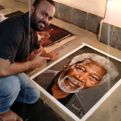  Morgan Freeman’s Special Shoutout For Indian Artist-TeluguStop.com