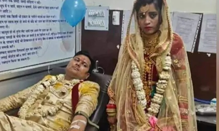  Couple Donates Blood On Wedding Day, Wedding Couple Donates Blood, Up Police, Ne-TeluguStop.com