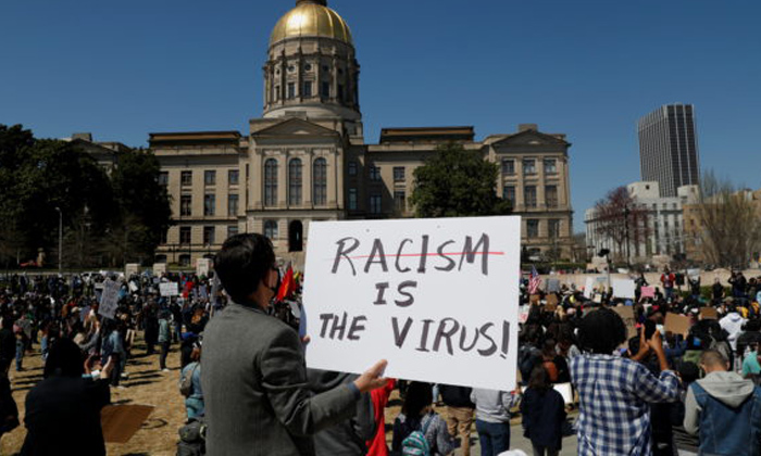  Atlanta Shootings: Hundreds Rally To Support Asian-americans, Atlanta,  Asian-am-TeluguStop.com