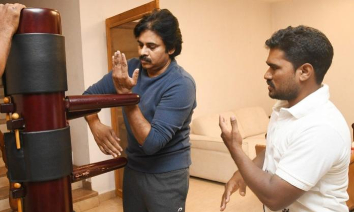  Pawan Kalyan Learn Martial Arts And Felicitate To Trainer, Tollywood, Director K-TeluguStop.com