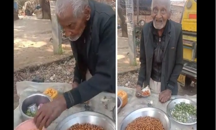  Up's 98-year-old Man Defies Age To Sell Channa, India, Raebareli-TeluguStop.com