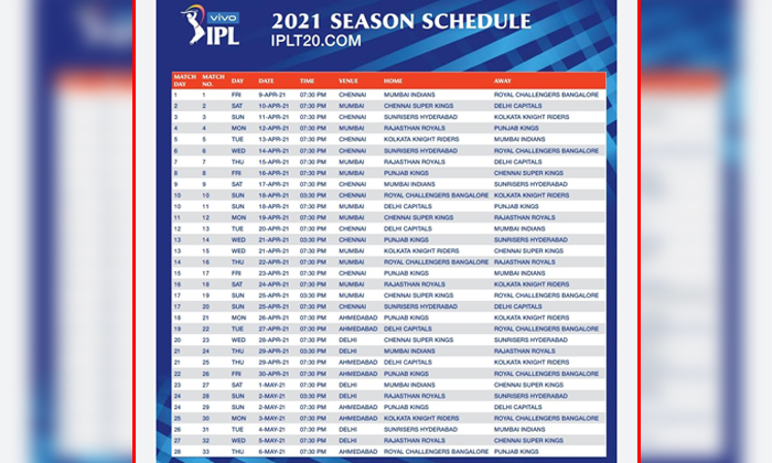  Ipl 2021 Schedule Released , Ipl, Ipl 2021, Ipl Sechdule, Releases, , Social Me-TeluguStop.com